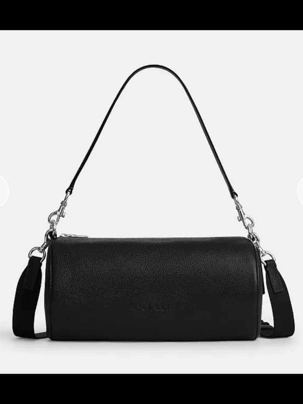 Coach Andre Barrel 30 Shoulder Bag with Silver Hardware